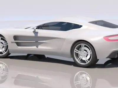 Aston Martin One-77 Silver Edition Low-poly 3D model