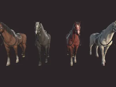 Horses horse Low-poly 3D model
