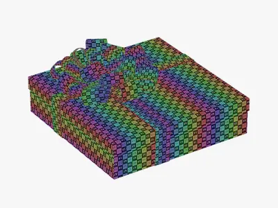 Christmas gift box 04 3D model