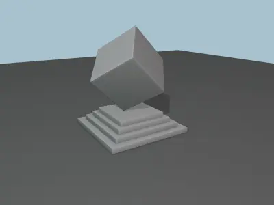 Simple and Modern Abstract Art Statue Low-poly 3D model