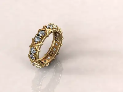 Ring Tiffany 8 Sixteen Stone Ring 3D print model 3D print model