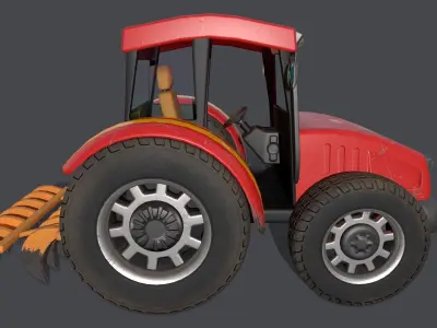 Asset - Cartoons - Car - Bulldozer - 02 Low-poly 3D model