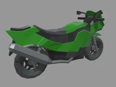 Low Poly Motorbike 05 Low-poly 3D model