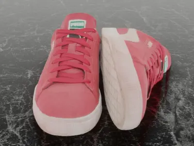 PUMA 3D SHOES - PINK - SUEDE Low-poly 3D model