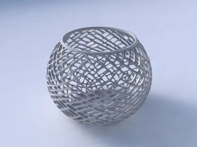 Bowl spheric with lattice tiles 3D print model