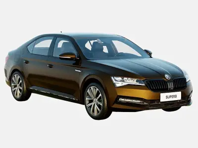Skoda Superb 2021 Sportline Plus Spec Low-poly 3D model