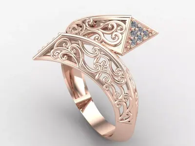 Two Head Women Ring 3DM Womens Ring 3d models 3D print model 3D print model 25