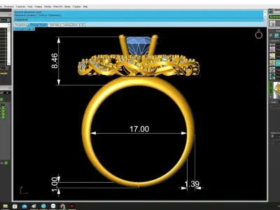 Luxury Floral Cluster Diamond Ring Jewelry Design 4429 3D print model