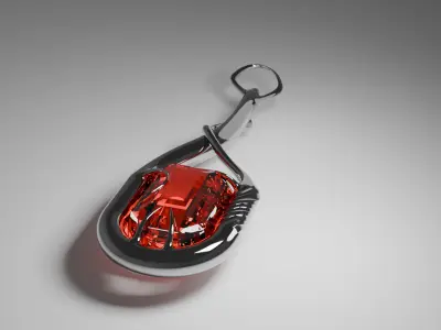 Ruby Pendant  Low-poly 3D model