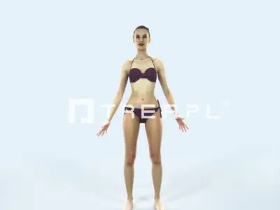 Beauty I Beach Animated Rigged Sports Woman Low-poly 3D model