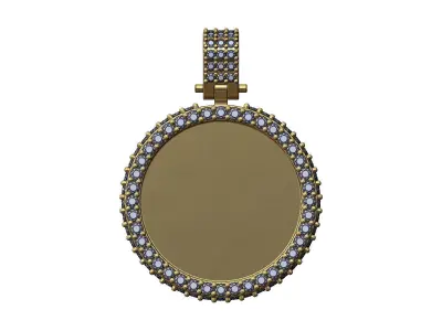 Iced diamond 25mm memory picture pendant 3D print model