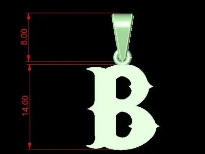 B alphabate pendant  3D print model