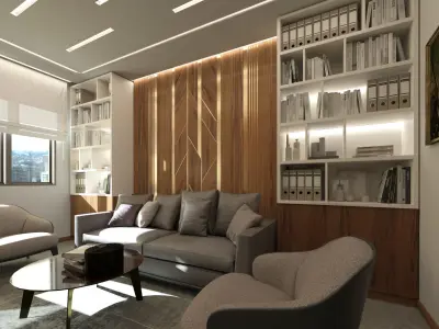 Manager office interior Scene 3D model 3D model