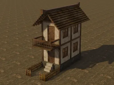 Medieval house 3 Free low-poly 3D model