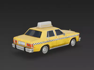 Iconic American Yellow Taxi 3D Model Low-poly 3D model