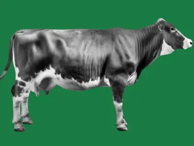 Red Angus Beef Cattle 3D model