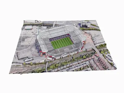 Old Trafford Stadium - Manchester United Low-poly 3D model