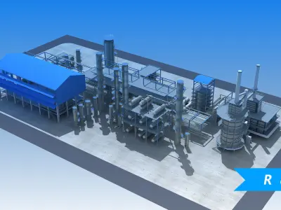 Refinery oil Low-poly 3D model