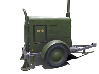 Trailer Light Tower Generator Low-poly PBR Low-poly 3D model