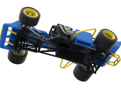 Supermodified front engine race car Scale 1 to 25 3D print model