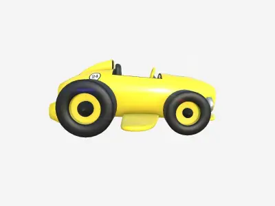 Cartoon Kart B06 Yellow - Vehicle Racing Design Low-poly 3D model