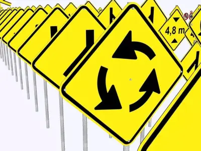 Brazilian Traffic Signs Pack - 892 3D Regulatory e Warning Signs 3D model