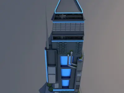 Hitech building 3D model