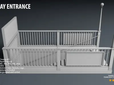 Subway Entrance - Street Props 3D model