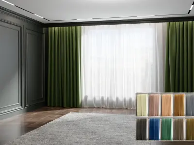 Luxury Curtains Assets SET 1 Low-poly 3D model