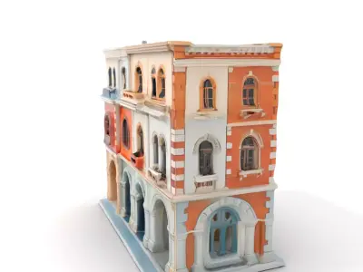 Elegant Townhouse Architecture model pack Low-poly 3D model