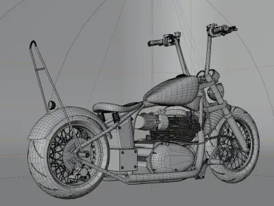 motorcycle chopper 3D Model 3D model