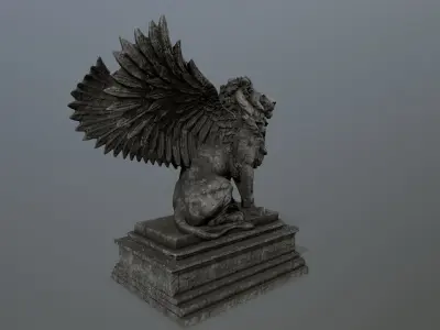 lion statue Low-poly 3D model