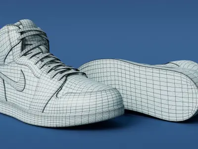 AirJordan 1 Retro HighOG Color Blue  Low-poly 3D model