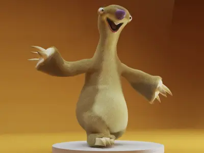 sid ice age Low-poly 3D model