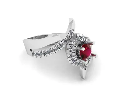 Stylish Engagement diamond ring 3d Printable Model 3D print model