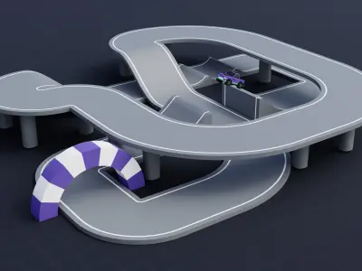 Ultimate Low-Poly Track Builder Pack Low-poly 3D model