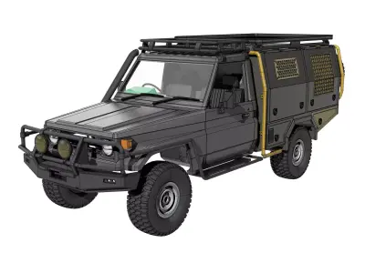 TOYOTA LAND CRUISER FJ75 WITH FULL CANOPY  FOR 1 10 RC chassis 3D print model