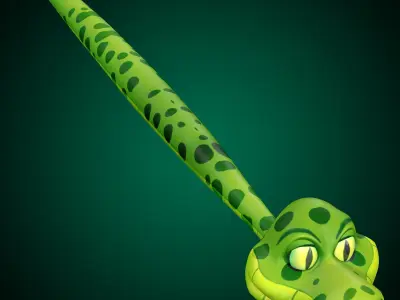 Cartoon Snake  Low-poly 3D model