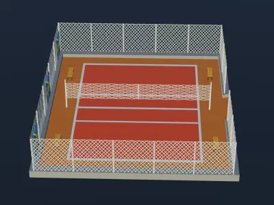  Volleyball Stadium - Sweden Low-poly 3D model