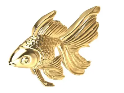 GOLDEN FISH PENDANT - DIJE PEZ DORADO 3D print model