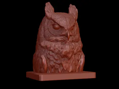 Owl head 3D print model