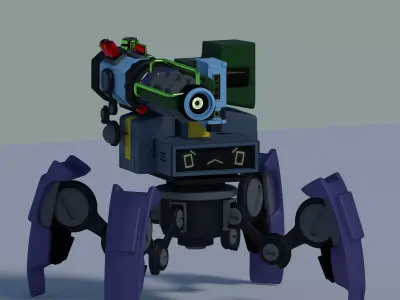 Robot science space military Low-poly 3D model
