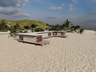 Temporary villa - villa condo - container building 3D model