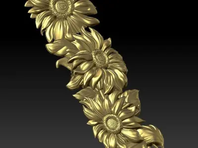 beautiful relief sunflowers 3  3D model