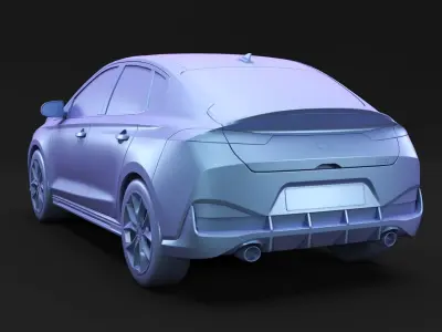Korean compact car 3D model