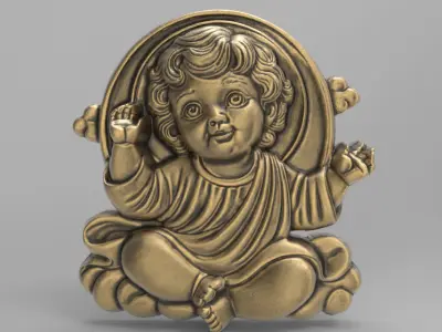 cute smile  infant jesus cnc model 3D print model