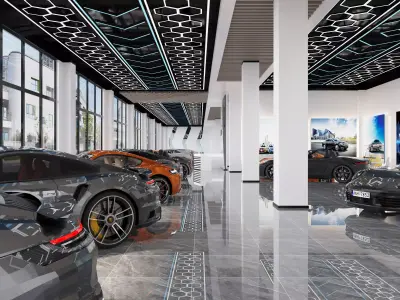 car showroom - car dealership 3D model 3D model