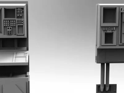 Scifi computers kitbash 3D Model 3D model