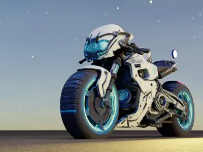 Voidrunner Sci-Fi Motorcycle 3D Model Low-poly 3D model