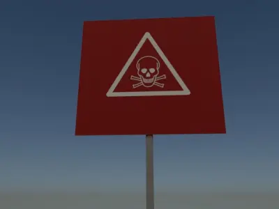 Sign toxic Low-poly 3D model